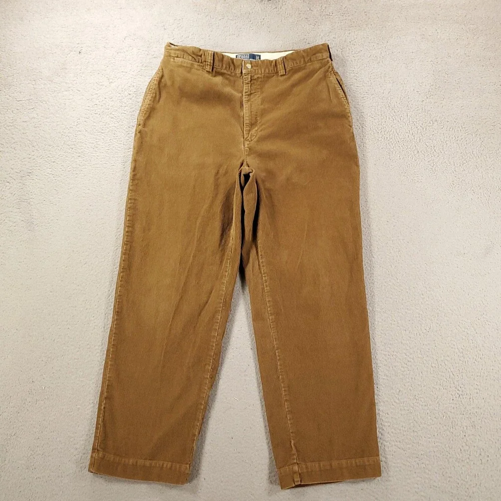 Vintage Polo Ralph Lauren Philip Corduroy Pants Mens 36x30 Brown Cotton